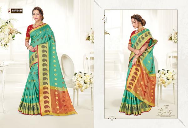 Sangam Vastra Nidhi Fancy Cotton Handloom Saree